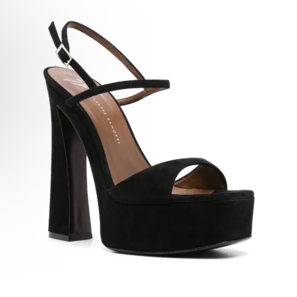 Giuseppe Zanotti Black Suede Platform Heels